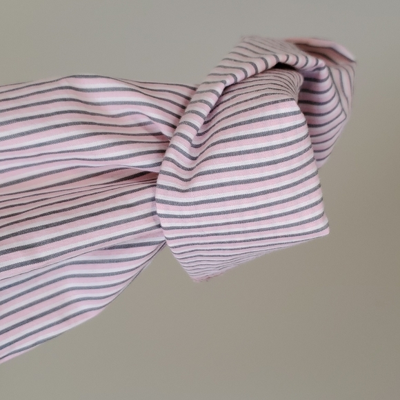 Pink/grey striped Gap maternity shirt dress with pockets in size medium, NWT - Picture 6 of 14